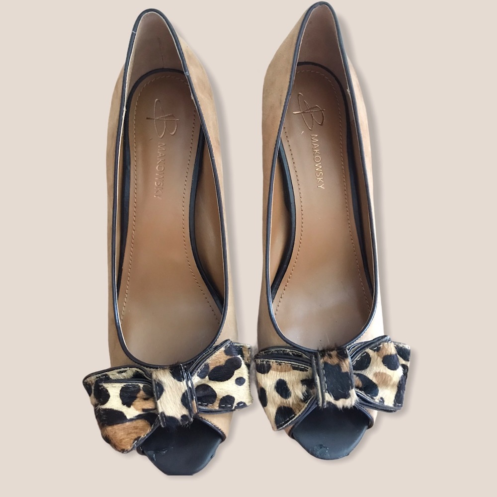 B Makowsky suede & calf-hair heels - Picture 2 of 11